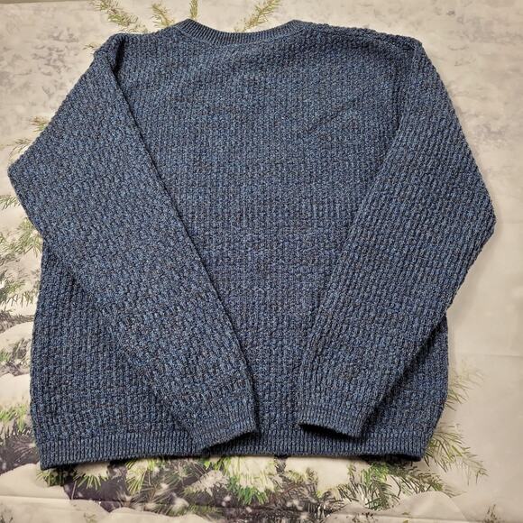 Haggar Generations Blue Marled Henley Sweater size Large - Picture 2 of 9